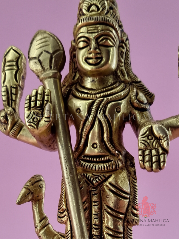 Thiruchendur Murugan with Detachable Vel and Mayil