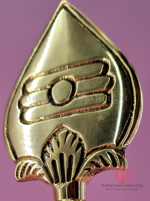 18 inches (1 Feet) - Divine Brass Murugan Vel with Dismantleable Stand