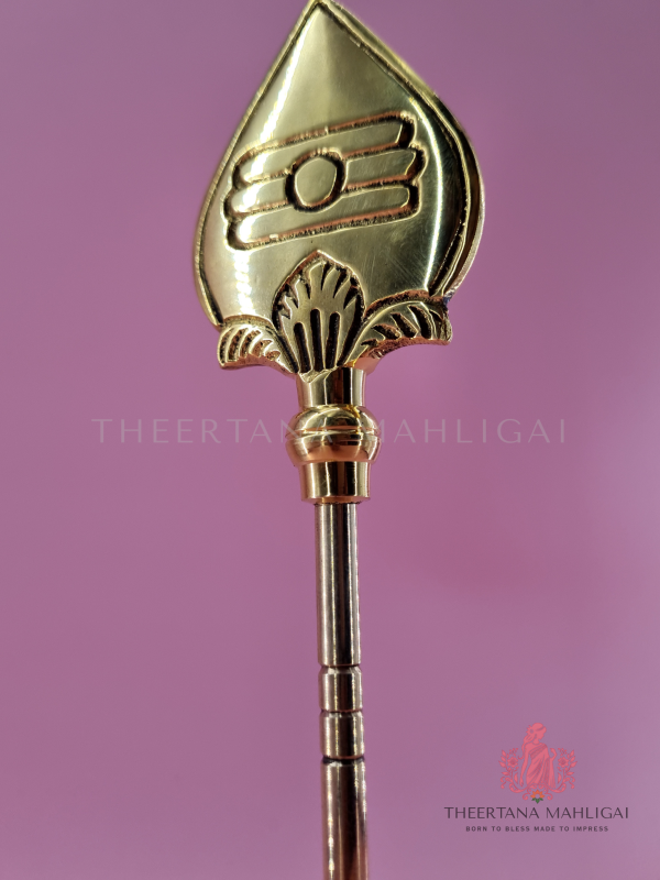 18 inches (1 Feet) - Divine Brass Murugan Vel with Dismantleable Stand - Image 2